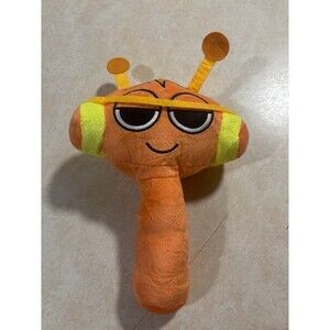 Cute Orange Alien Plush Hammer Toy Soft Stuffed Character